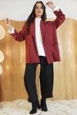 Stella Micro Stud Relaxed Blazer Wine /21=